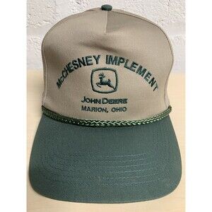 John Deere Hat Cap Tractor Dealer Marion Ohio Snap Back Brown OSFM